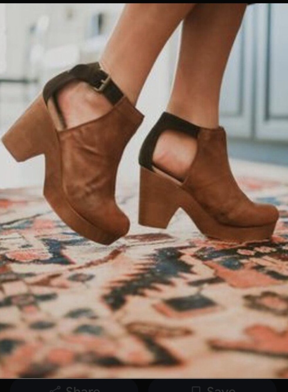 Free People Brown Leather Clogs Chunky Heel Suede Ankle Bootie 7.5 Amber Orchard